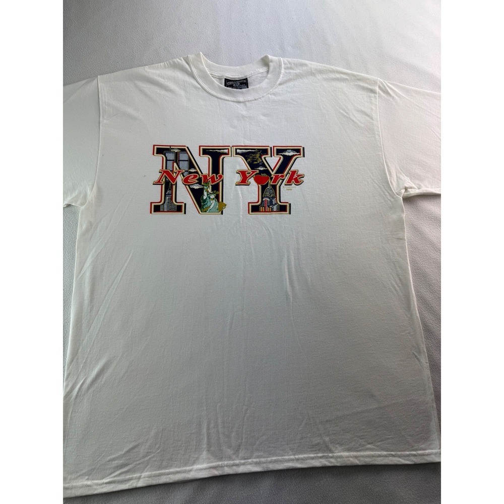 Steve Barrys New York Graphic T Shirt XL Mens White Statue Liberty Empire State - Picture 2 of 16